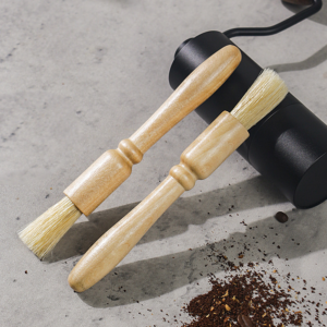 Wooden handle cleaning brush